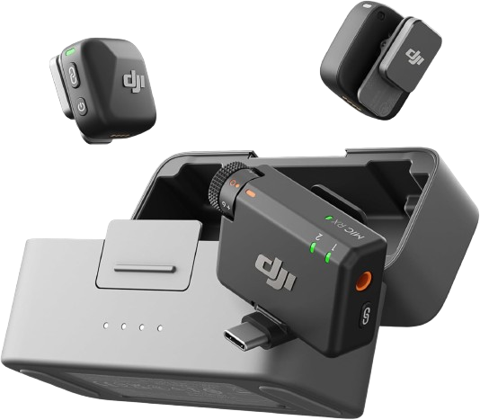 DJI Mic 2 Wireless Microphone System with 32-bit Float Recording and Charging Case